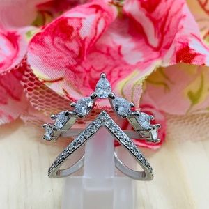 Silver CZ Adjustable Ring Item #4426